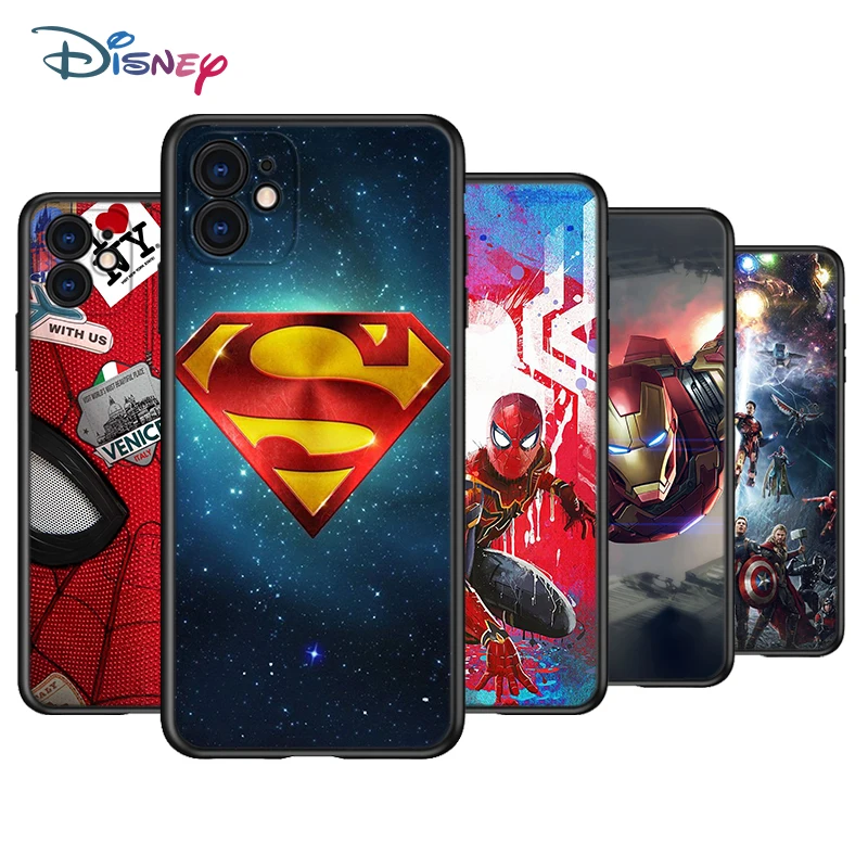 Avenger Marvel Superhero Silicone Black Cover For Apple IPhone 12 Mini 11 Pro XS MAX XR X 8 7 6S 6 Plus 5S SE Phone Case | Мобильные