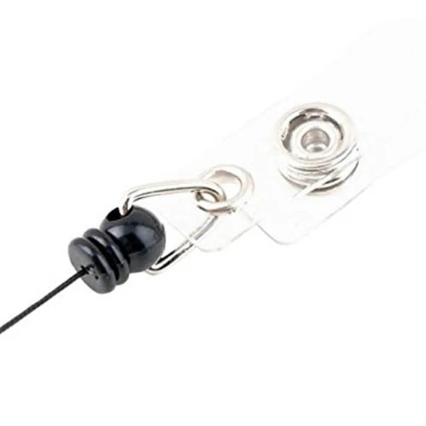 HHO-10pcs выдвижная катушка для бейджа с карабином на ремне и кольцом для ключей для ID карты, брелок для ключей, держатель для бейджа черного цвета