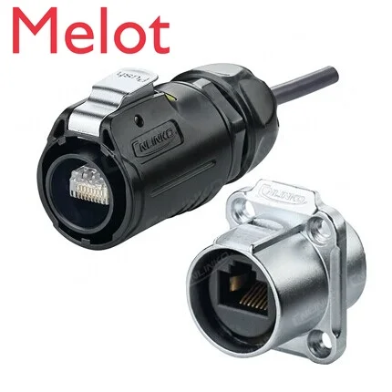 

30Pairs PACK, Pair of RJ45 Field installable Plug + Panel Housing Assembly Feed Through Quick Connect IP67 waterproof