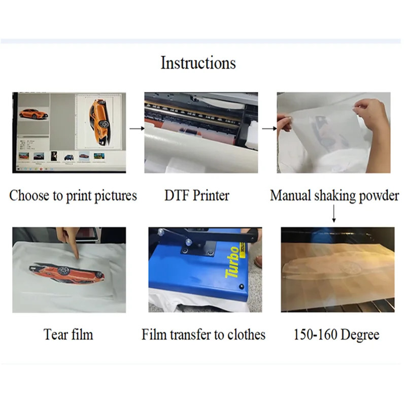 33cm * 100 Meter DTF Transfer Film Single matte film Safe Packing for Shirt Printing