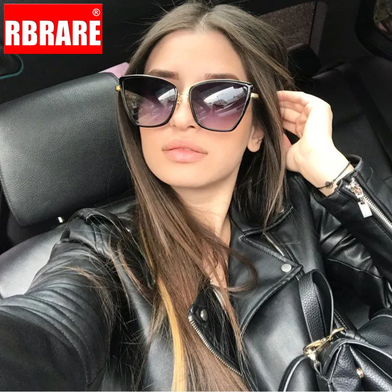 RBRARE сплав кошачий глаз солнцезащитные очки женские градиентные линзы винтажные