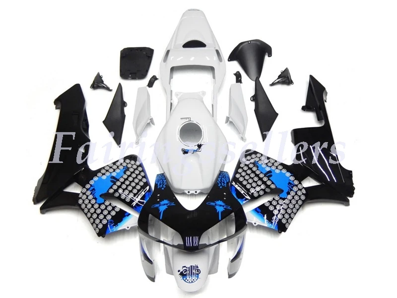 

Top (Injection mold) New ABS Motorcycle Full Fairing Kit Fit For Honda CBR600RR F5 2004 2003 Fairings set Blue White Splatter