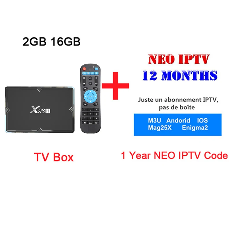 X96H NEO tv pro 1800+ LIVE IP tv Box 1800+ LIVE Франция, Италия, арабский Beigium 1 год IP tv подписка Android 9,0 tv Box PK X96 mini - Цвет: 2G16G 1Year NEOTV