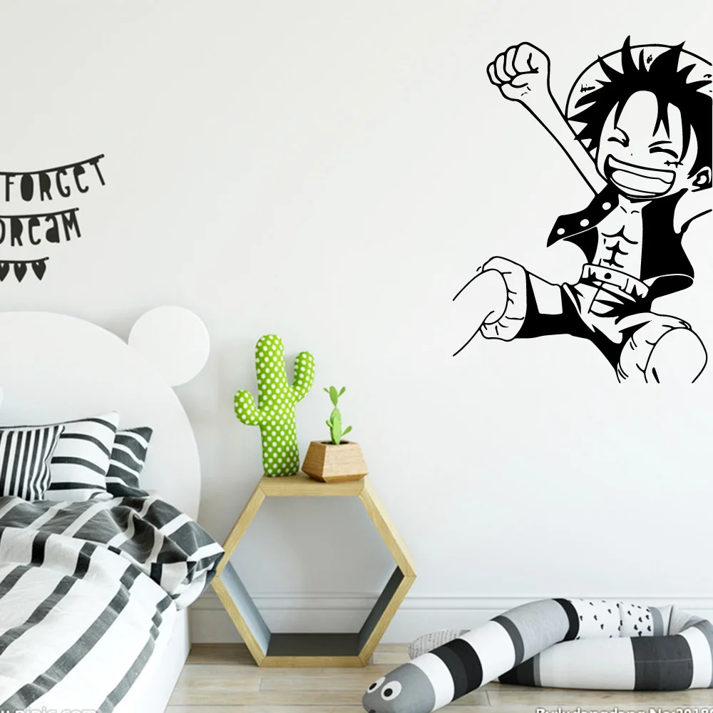 One Piece Luffy Wallpaper Wall Art Decal Decoration Fashion Sticker For Kids Rooms Bedroom home Decal Creative Stickers