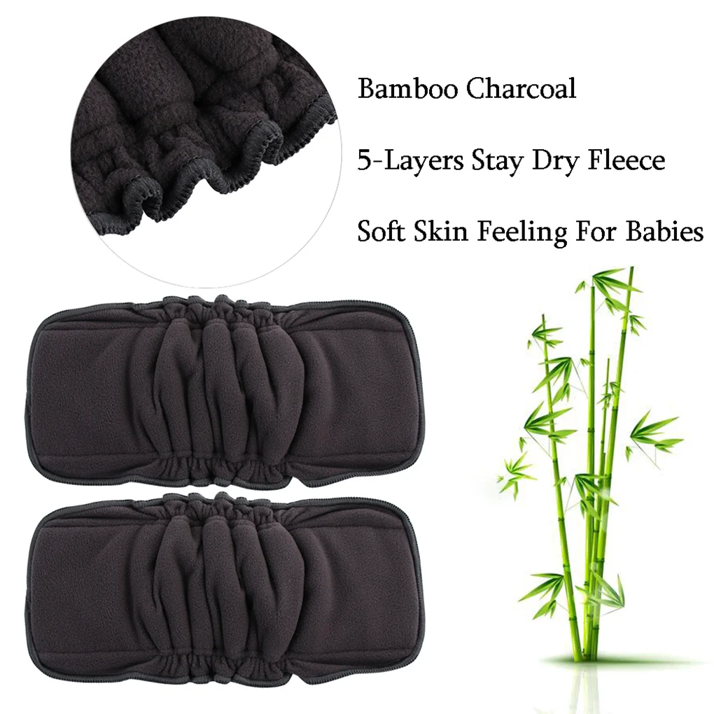 5 слоев утолщение шнурок анти-боковой утечки бамбуковый угольный коврик пеленки дышащие впитывающие подгузники