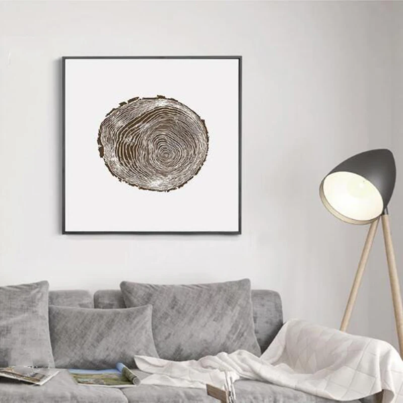 Современный скандинавский минимализм Картина на холсте с отпечатком пальца