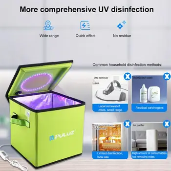 

PULUZ UVC Box UVC Lamp LED Portable UVC Box 20cm (including 4 UVC Lamp Beads/40 UVA Lamp Beads) Sterilization And Disinfection