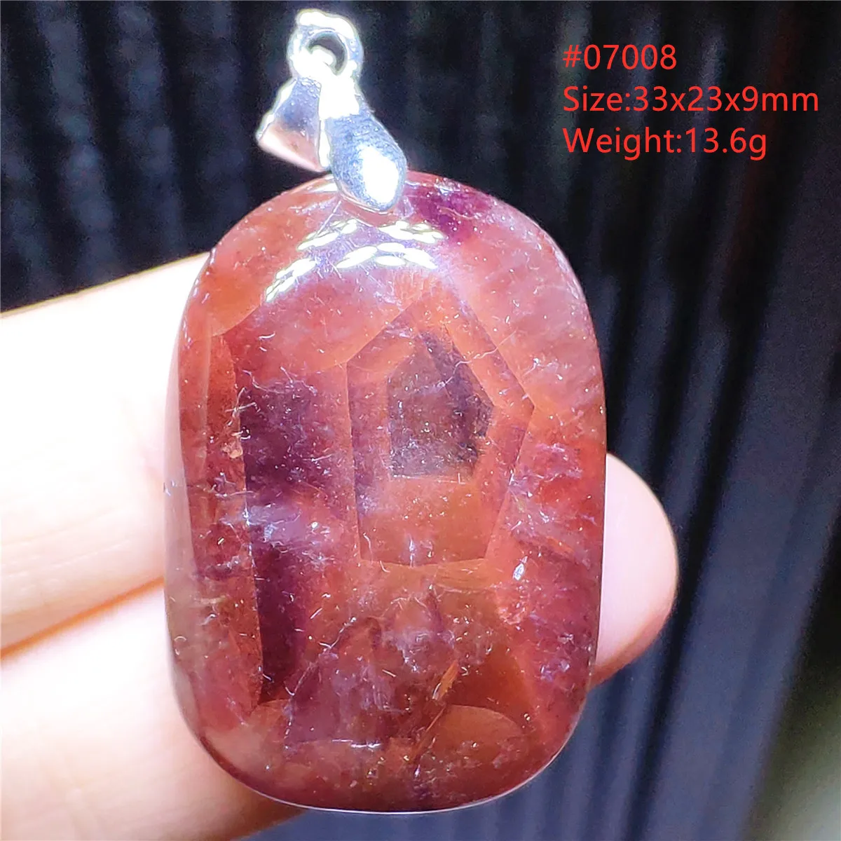 Подлинный натуральный ауралит 23 Фиолетовый Красный рутилированный кварц