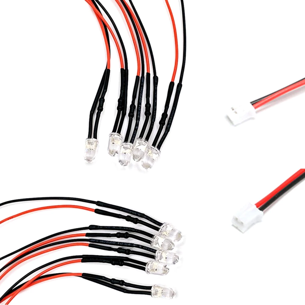 50Pcs 3V 5V 6V 9V 12V 24V 36V 48V 110V 220V Clear 5mm LED With 20cm Wire And PH2.0 Header Light=White Red Blue Green Yellow | Лампы и