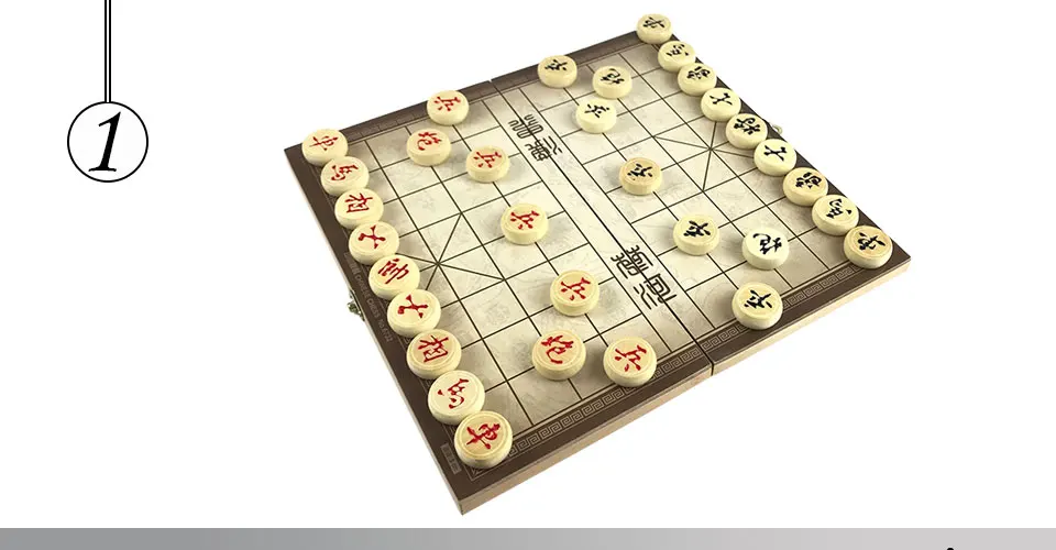 Easytoday Traditional Chinese Chess Pieces Wooden Games Set Soild Wood Portable Folding Chess Board High Quality Game Gift (1)