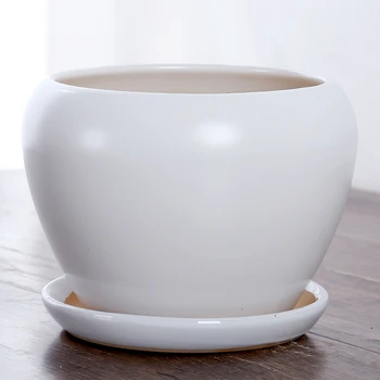 

25 Oversize Split Body Belt Tray Ceramics Flowerpot White Black Dumb Light Simplicity Easy To Match To Ground Flowerpot