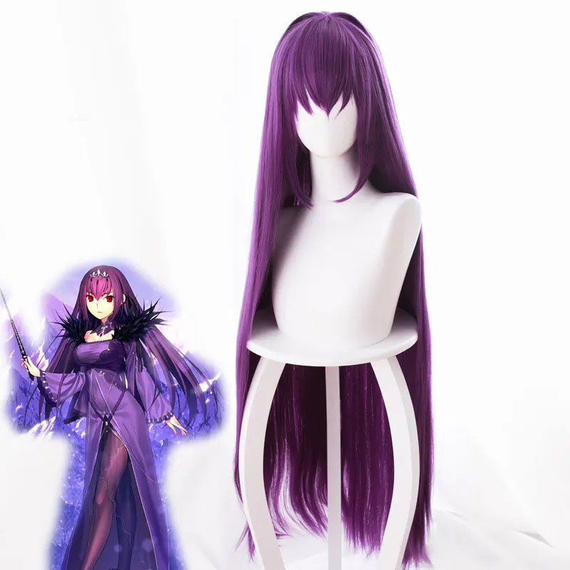 

Anime Cosplay Wig Fate/GrandOrder FGO Cosplay Wig Fogimoya Cos Wigs Skaha master craftsman purple long straigh Hair Dropshipping