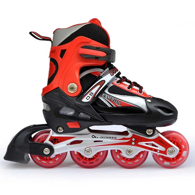 Boys and Girls Roller Skate Shoes with Single/Double Wheels Retractable Skateboarding Rollerblades Outdoor for Kids Wheels Shoes 