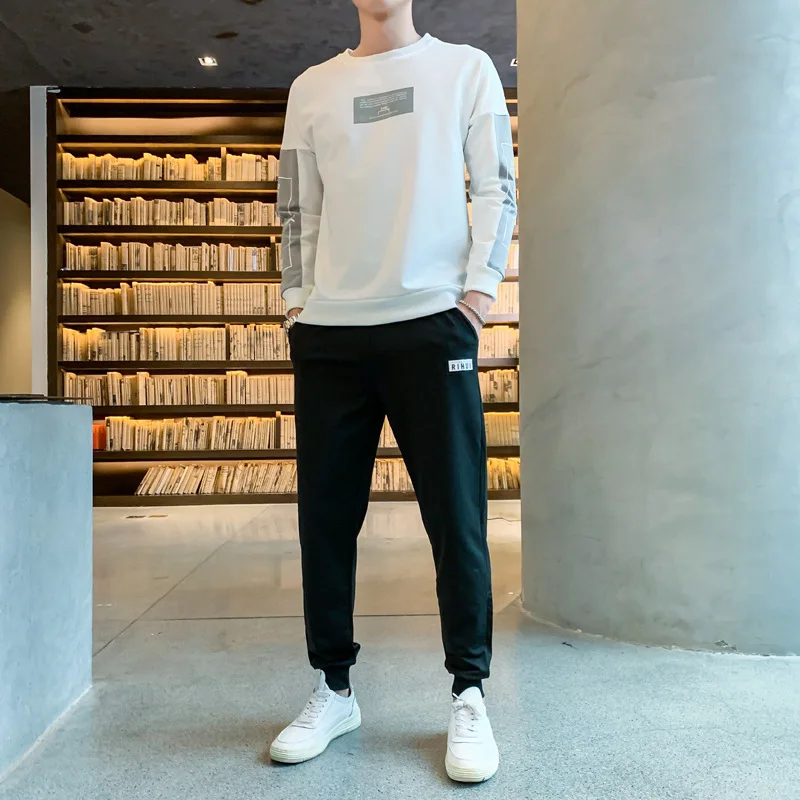 

Long Sleeve T-shirt Suit 2020 New Style Spring Trend Base Shirt Men'S Wear on Clothes Popular Brand Spring Clothing Loose-Fit Ho