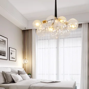 

Postmodern glass ball chandelier Nordic creative design restaurant clothing store shop decoration lamps glass for chandeliers
