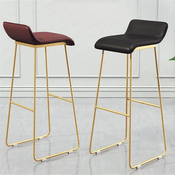 

Sale New Nordic Bar Stools Cafe Lounge Stool Simple Bar Stool Designer Wrought Iron Gold High Chair Padded Bar Chair 65/70CM