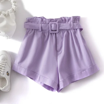 lilac high waisted shorts