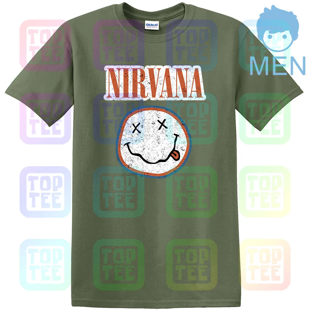 AMPLIFIED NIRVANA colors мужская темно-серая футболка - Цвет: MEN-ARMY GREEN