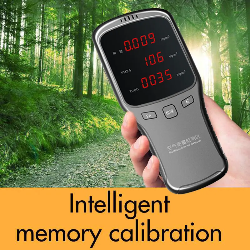 

2019 Smog Detector Silver Gray PM2.5 Air Quality Detector Durable Gas Detection Formaldehyde Detector for TVOC Drop Shipping