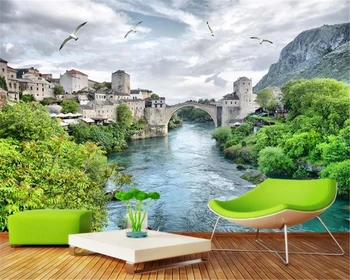

3d Wallpaper For Kitchen Simple and Simple Castle 3D Landscape Landscape Indoor TV Background Wall Decoration Mural Wallpaper