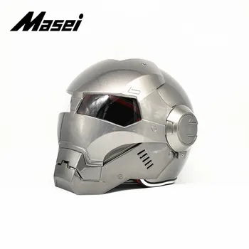 

Masei IRONMAN helmet motorcycle helmet half helmet open face helmet casque motocross car accessories sticker casco moto gray1