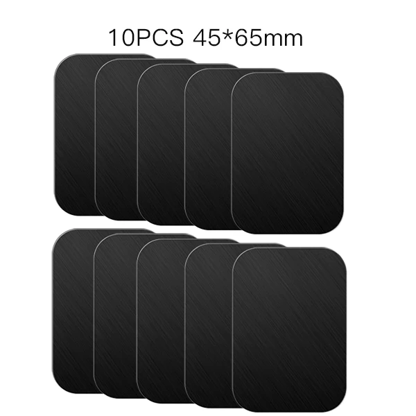 10PCS Rectangular ACCEZZ 10 шт./5 шт./партия металлическая пластина-диск для магнитного держателя мобильного телефона, автомобильные держатели, магнитная автомобильная подставка, крепление, железный лист, наклейка - Цвет: 10PCS Rectangular
