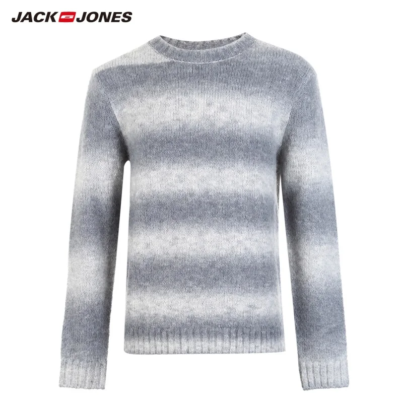 JackJones мужской шерстяной и мохеровый свитер пуловер Топ Мужская одежда 218425530 - Цвет: STONE BLUE