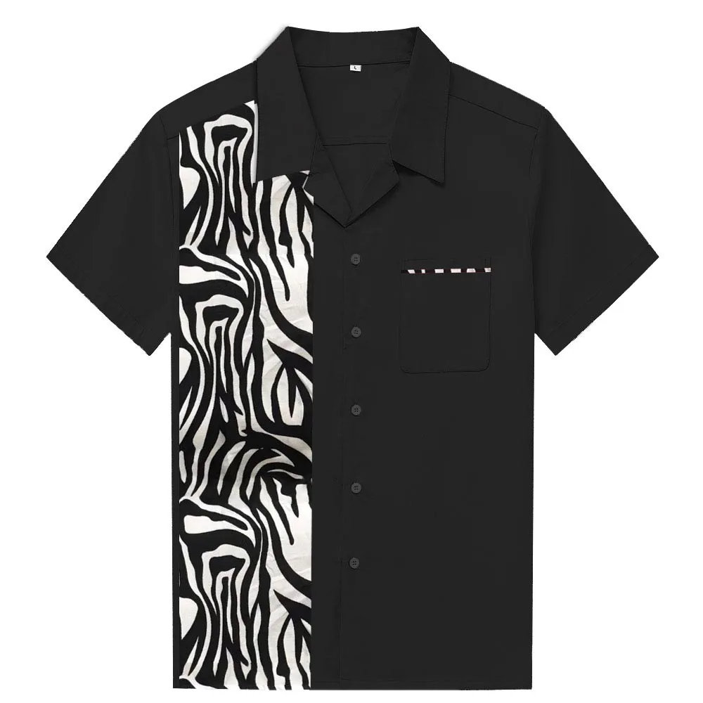 Мужская рубашка с рисунком зебры, летняя, высококачественная, дышащая, гавайская рубашка, Camisa Masculina, брендовая, повседневная, мужская, с