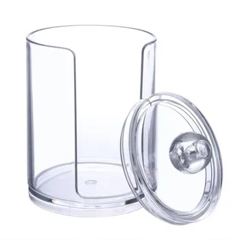 

Round Cotton Pad Storage Box Clear Acrylic Makeup Organizer Cotton Pads Holder 1PC HOT