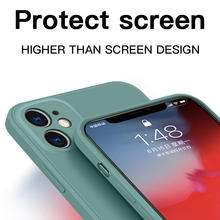 Luxury New Square Liquid Silicone Soft Case For iPhone X XR XS Max 11 Pro Max 7 8 6 6s Plus SE 2020 Full Protection Phone Cover