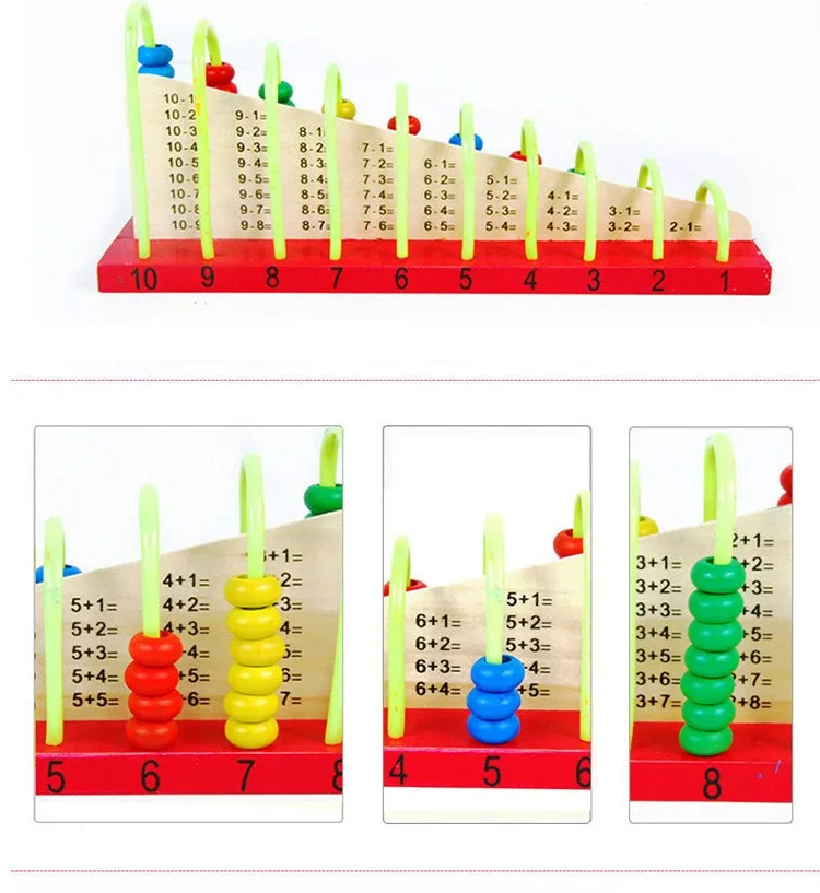 Многоцветный Деревянный Абакус соробан игрушки для детей подсчет подсчета полки блоки обучение по методу Монтессори развивающие игрушки математические