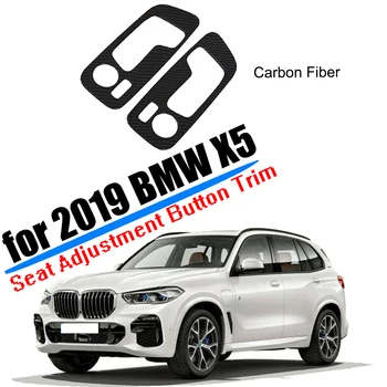 

Car Styling for 2019 2020 BMW X5 Interior Seat Adjustment Button Frame Decoration Trim Cover Plastic Carbon Fiber Accessories