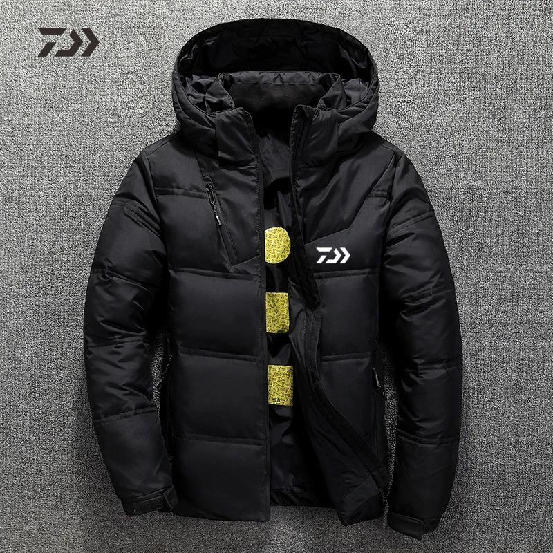 Daiwa куртка осень зима рыболовная куртка мужская мульти-карманная уличная однотонная походная рыболовная одежда утолщенная термальная хлопковая одежда - Цвет: Черный