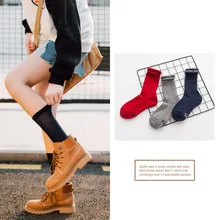 Новинка весны, женские носки, мужские парные носки, чёсаный хлопок, носки средней длины, махровые спортивные носки, носки