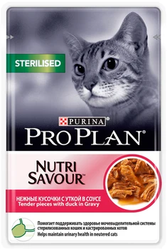 

Pro Plan Purina Pro Plan cat adult sterilised duck adult deals cats and deals with duck sauce 85g