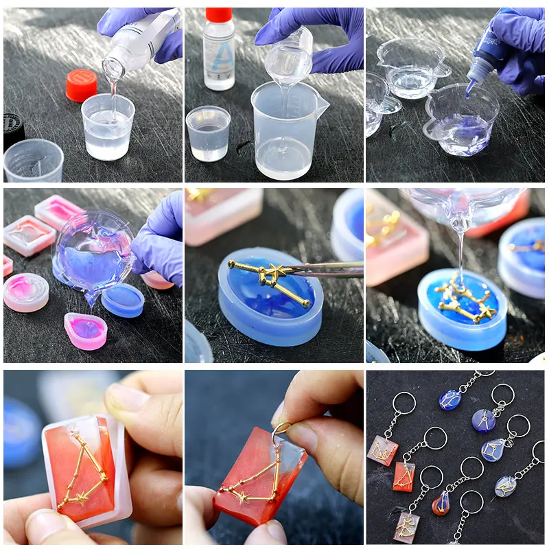 Epoxy Resin Kit for Beginners,Jewelry Making Starter Kit with silicone  Molds