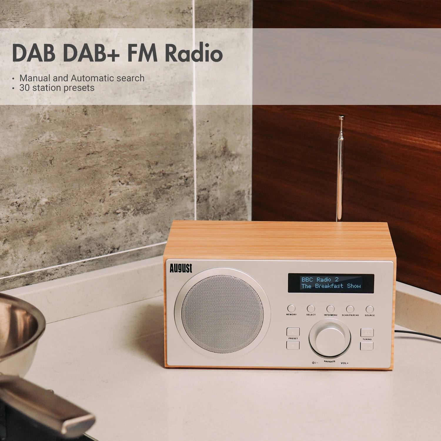 Radio Portable FM DAB DAB+ RNT Digitale Rechargeable – August