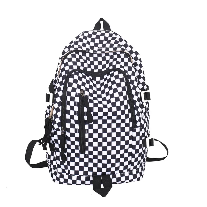 

Many Grid Check Lattice Plaid Designer Backpack School Shoulder Book Bag Teenagers Gift