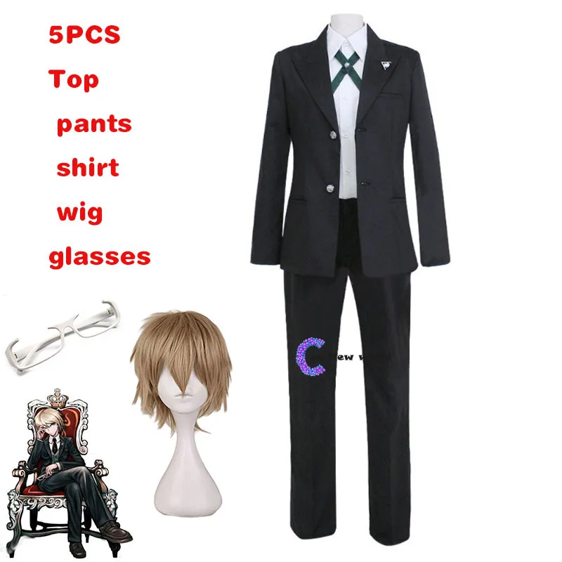 Danganronpa Byakuya Togami Cosplay Costume Brown Short Wig Dangan Ronpa Men Uniform Jacket Shirt Pants Halloween Outfit Women |