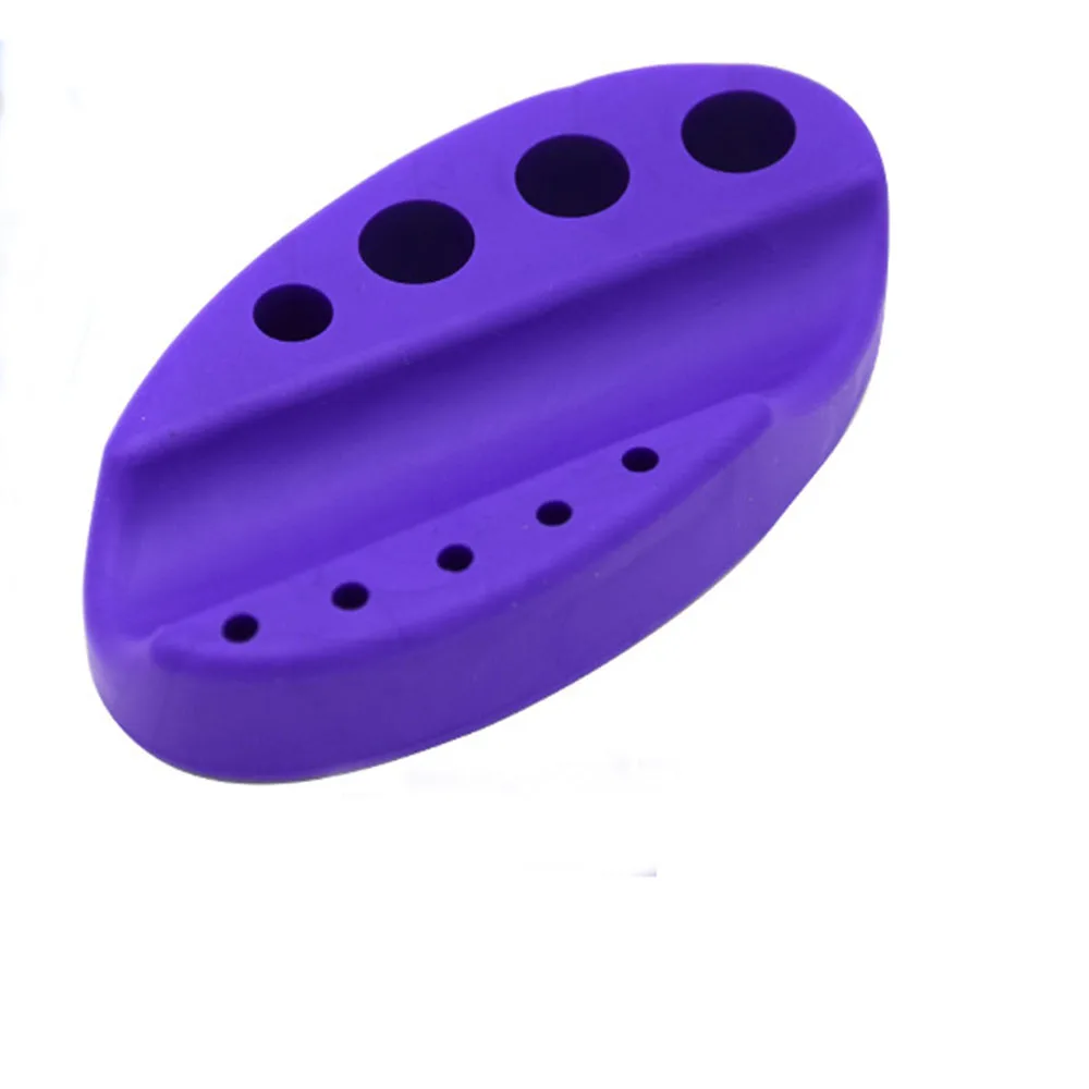 dark purple Овальная силиконовая рамка для татуировки, подставка для чашки татуировки, мягкий силиконовый держатель для карандашей для бровей и губ, Силиконовый поднос для чашки, аксессуары для тату - Цвет: dark purple