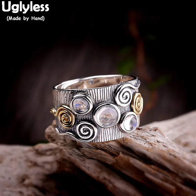 Безглицые, изогнутые, тайские, серебряные, экзотические, широкие кольца для женщин, настоящее 925 пробы, серебряные, открытые кольца, кошачьи глаза, камни, агат, ювелирное изделие R847