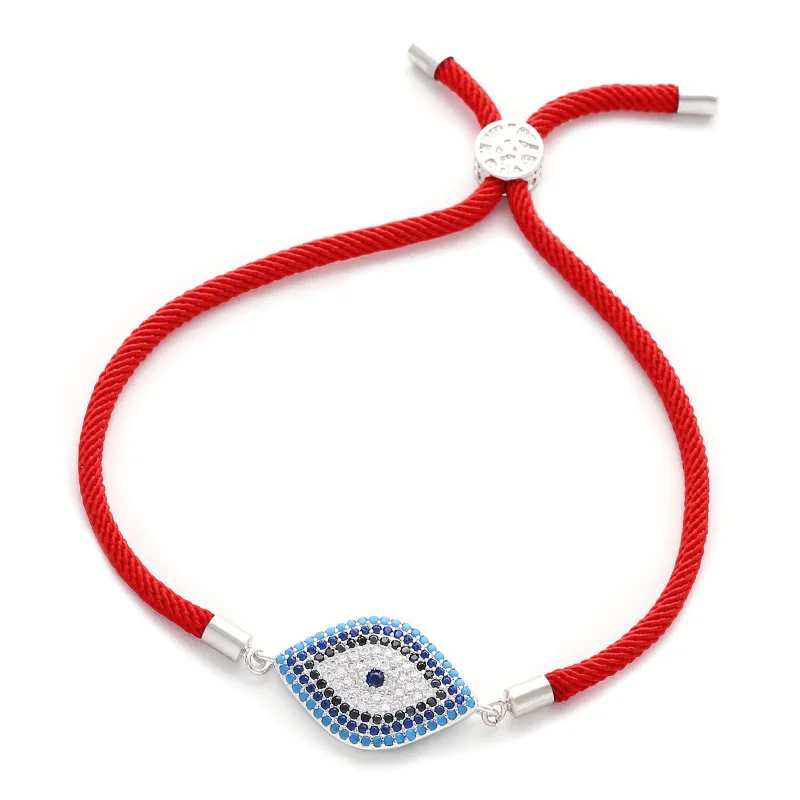 Lucky Red String стрейч Сглаза Браслет Проложили CZ камень турецкий Хорус отрегулировать браслеты унисекс ювелирные изделия браслеты