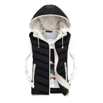

Autumn Winter Sleeveless Jacket Women Slim Hooded Zipper Short Coats Parkas Ladies Plus Size Waistcoat Warm Outwear
