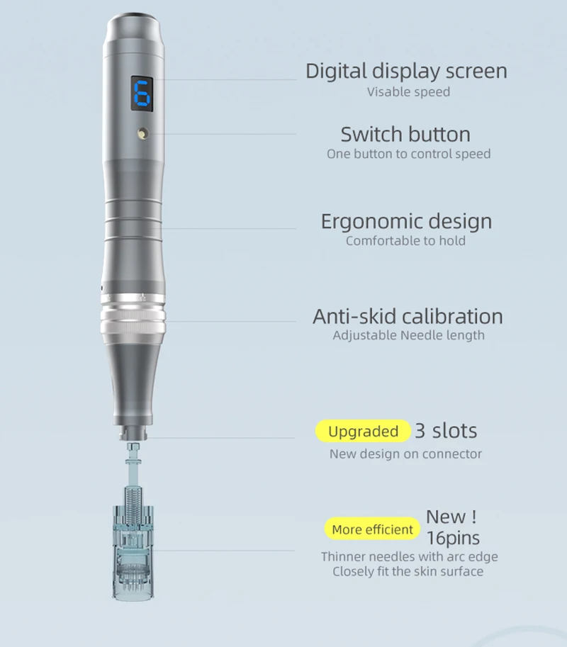 Беспроводной цифровой дисплей 6 уровней Dr. Pen Ultima M8 microoneedling ручка перезаряжаемый набор для ухода за кожей