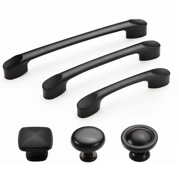 

Wardrobe Door Handle Aluminum Alloy Matte Black Handle Black Cabinet Handles Drawer Knobs Furniture Handle Hardware
