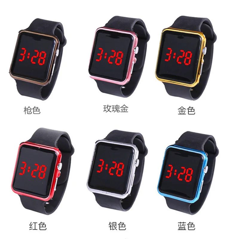 

2019 Hot Selling Electroplated LED Square Watch Students Adult Apple Couples Sunglasses Electronic Watch
