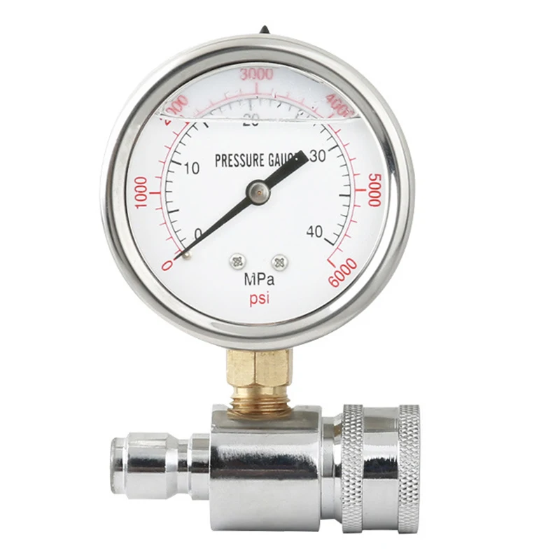 

3/8Stainless Steel High Pressure Washer Gauge 6000 PSI Replacement Quick Plug