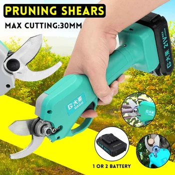 

21V Wireless Electric Rechargeable Scissors Pruning Shears Tree Garden Tool branches Pruning Tools with 2 Li-ion Battery