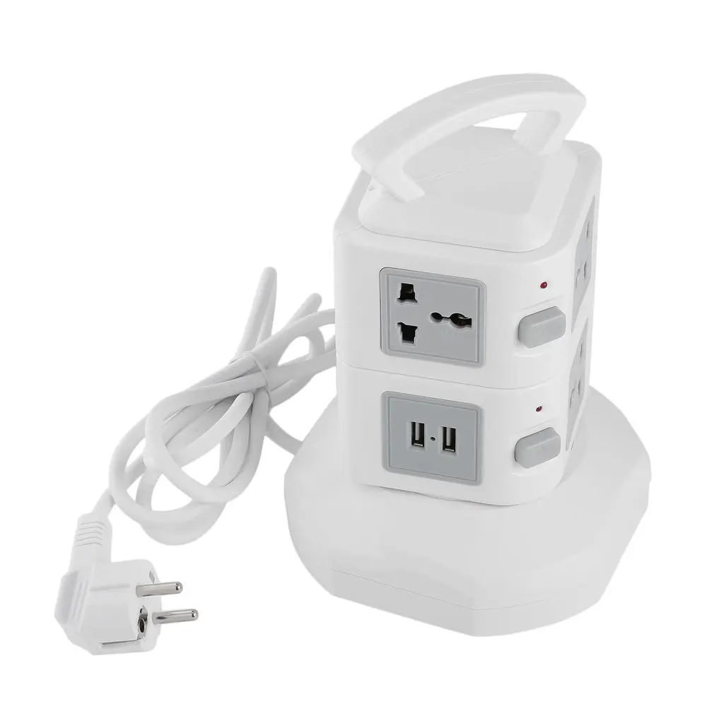 2 ПК+ АБС защита от перегрузки от грома 7 розеток 2 usb порта 2 слоя розетки ЕС защита от перенапряжения плата питания 2500 Вт - Цвет: 2