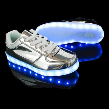 

Silver Luminous Shallow Shoes Men Novelty Casual Comfortable Korean Version Chaussure Summer New Zapatos De Hombre